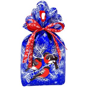 Мешочек «За окошком снегири» синий